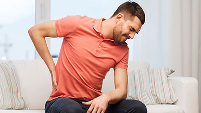 Male patient suffering with Sciatica